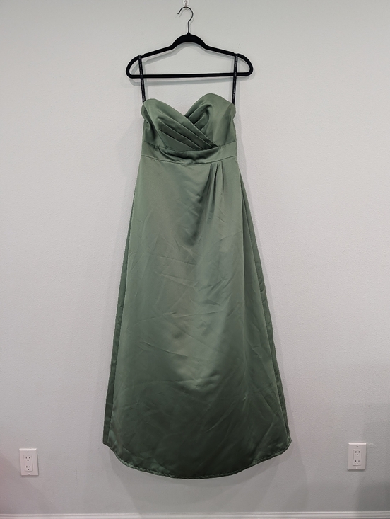 Alfred Angelo Clover Green Strapless Evening Gown Size 10 - Picture 2 of 8